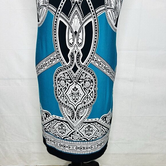 Saint Tropez West Sleeveless Collared Jersey Shift Dress Size 8 V-Neck Stretch - Picture 9 of 9